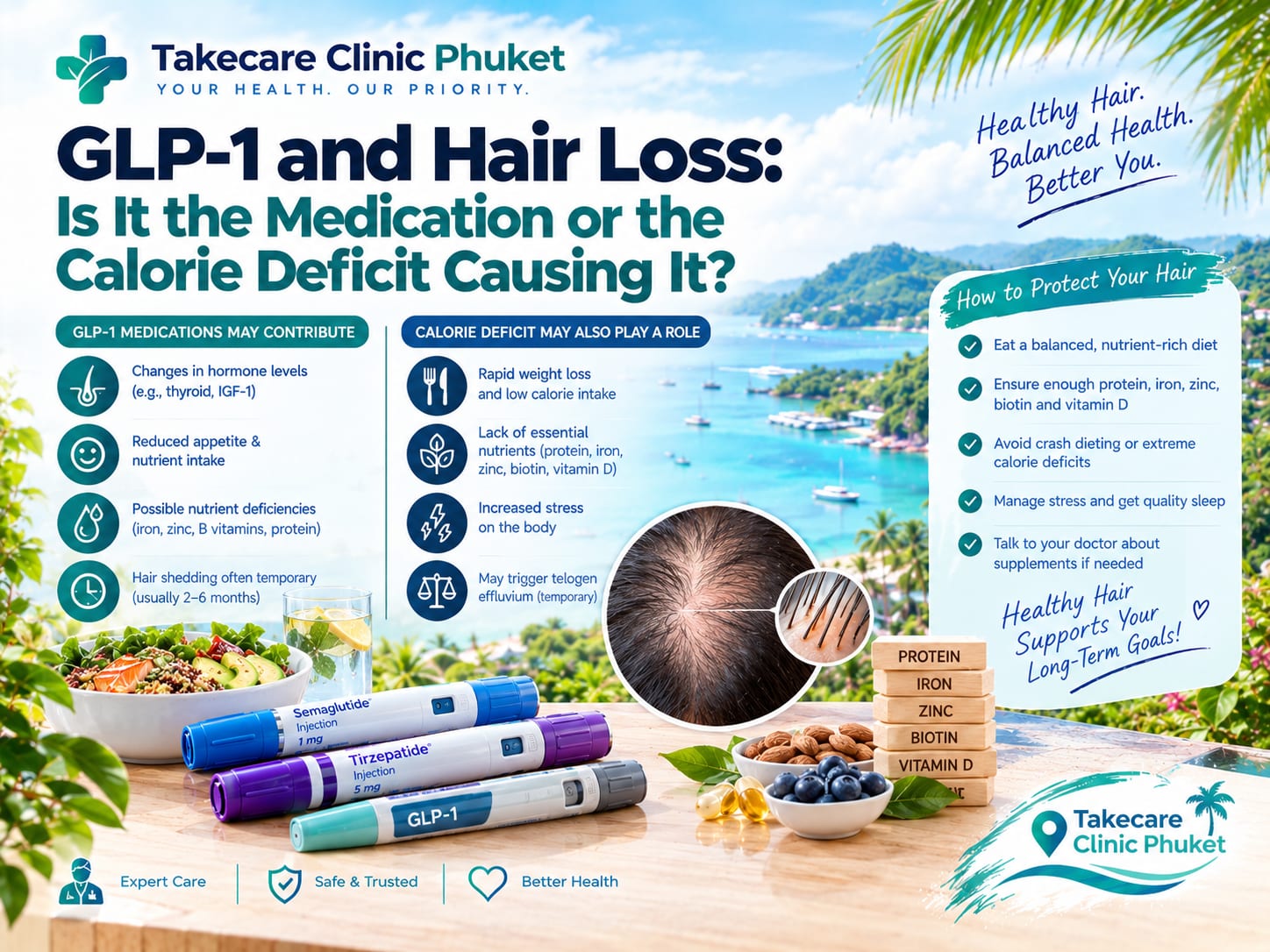 GLP-1 and Hair Loss: Is It the Medication or the Calorie Deficit Causing It? 2 glp 1 hair loss featured